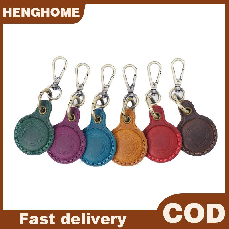HENGHOME Airtag เคสหนังป้องกันพวงกุญแจเคสติดตามสัตว์เลี้ยงวินเทจที่ใส่บัตรเข้าถึงได้ ราคา 131 บาท*ส่งฟรี