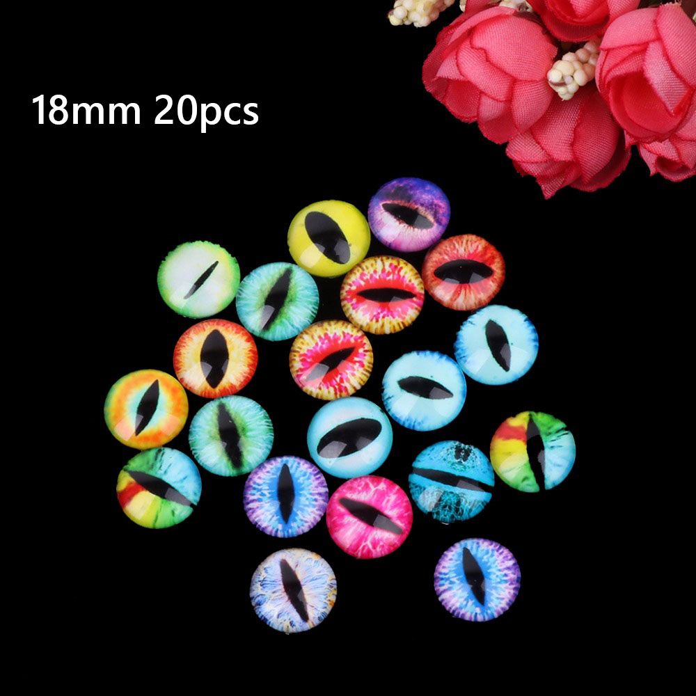 OWTWO 20pcs ใหม่ สัตว์ เครื่องประดับ ตาตุ๊กตาแก้ว อัญมณีเวลา งานฝีมือ DIY ลูกตา