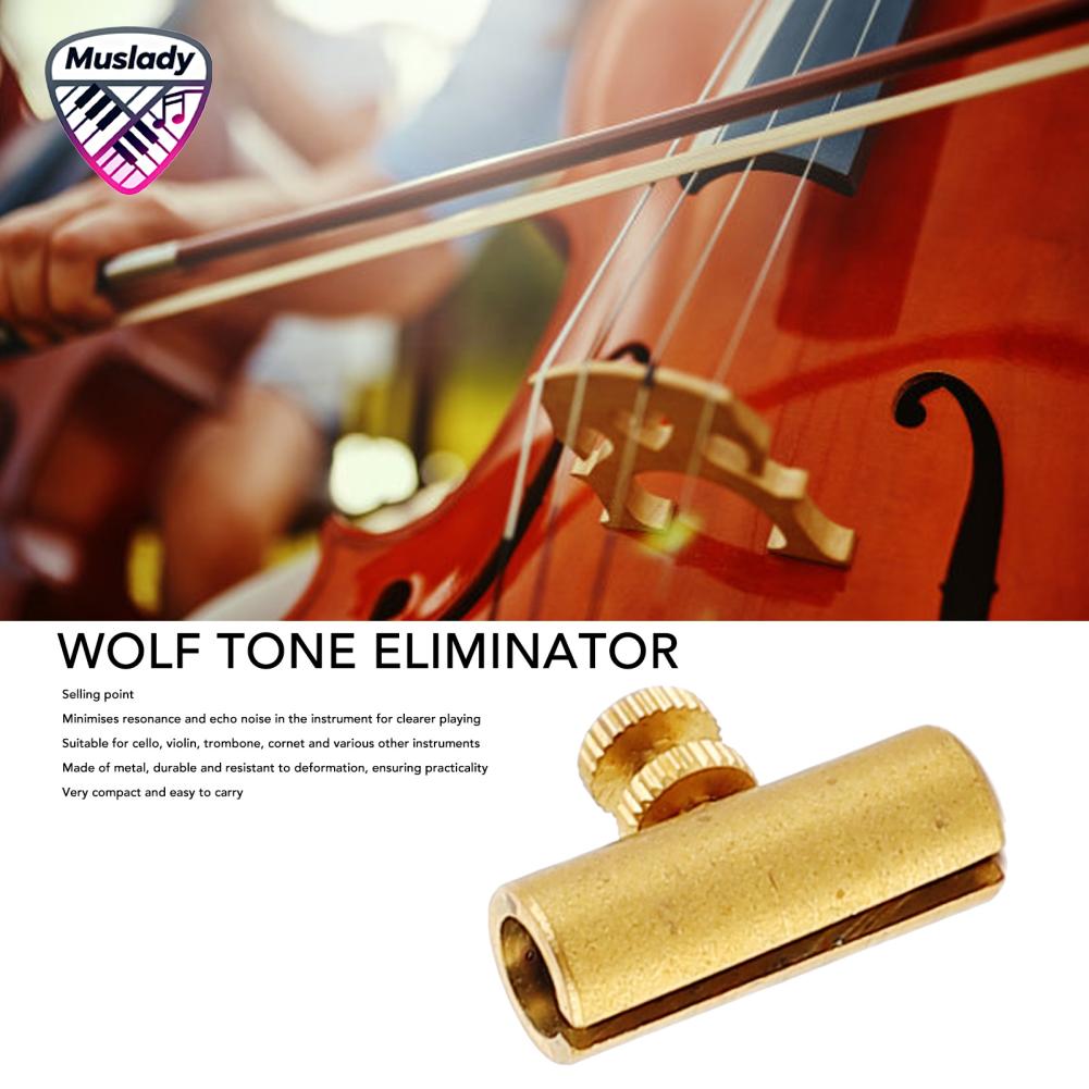 Muslady- Mingzhe Cello Wolf Tone Eliminator kim loại chuyên nghiệp chuỗi câm Phụ kiện cho các nhạc sĩ (Vàng)
