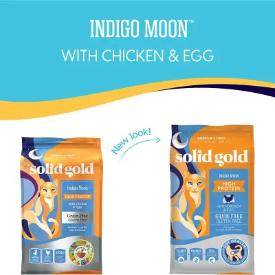Solid Gold Chicken & Egg - Indigo Moon - High Protein & Grain-Free - Holistic Dry Cat Food for All Life Stages 12lbs
