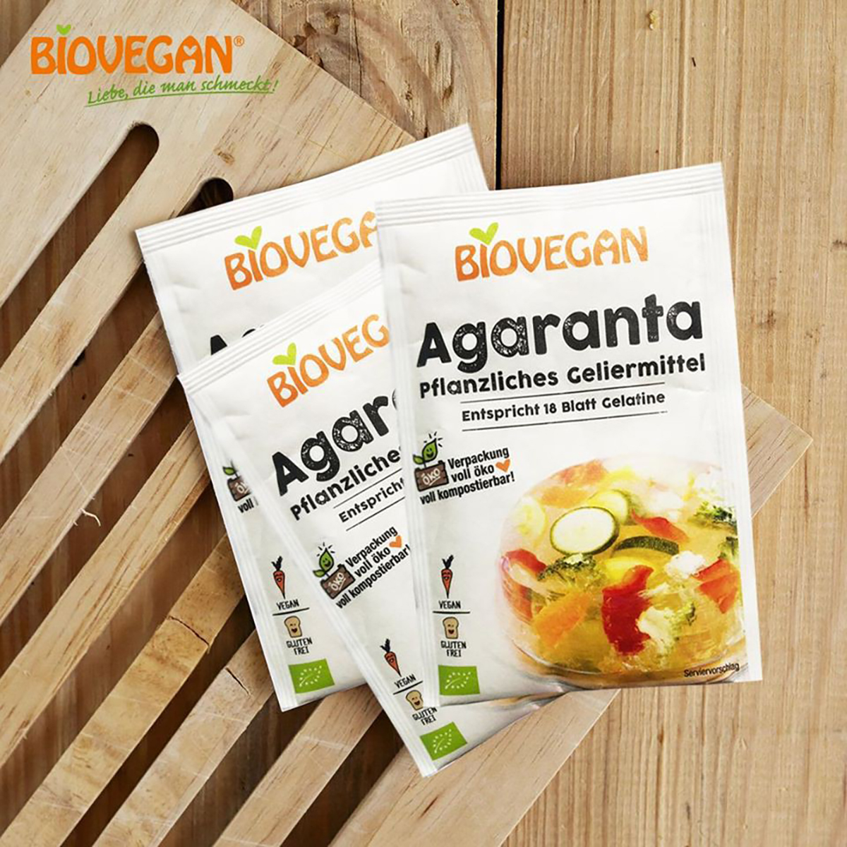 Bột Gelatin thuần chay hữu cơ thực vật Biovegan gói 18g