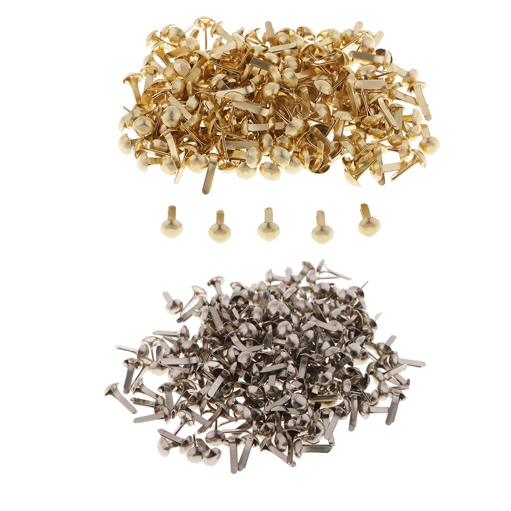 400pcs Mini Decorative Round Head Split Pins Metal Brads Paper Fasteners for Scrapbooking Paper Craft Office Stationery