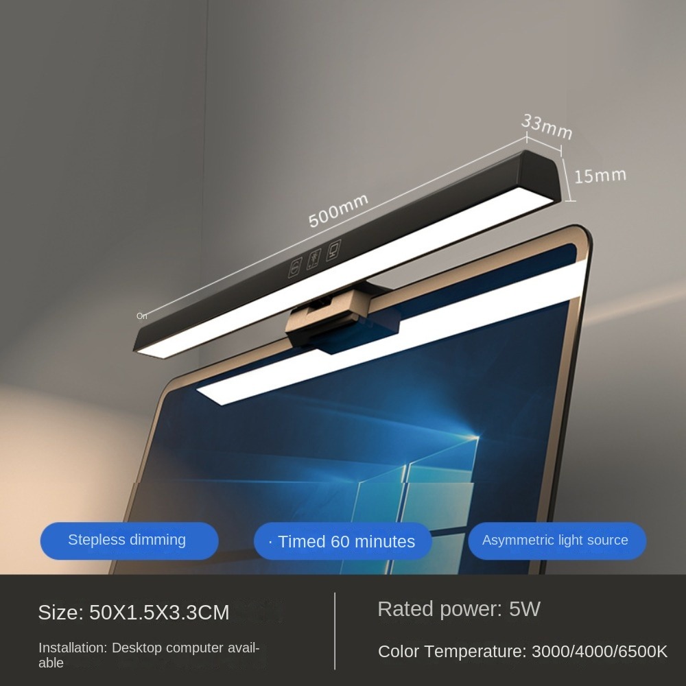 XENMART USB ชนิด C ไฟแขวนหน้าจอคอมพิวเตอร์ สำหรับหน้าจอคอมพิวเตอร์ อุปกรณ์ป้องกันดวงตา โคมไฟตั้งโต๊ะแอลอีดี โคมไฟแสดงผล การอ่านแสง สำนักงานและโรงเรียน