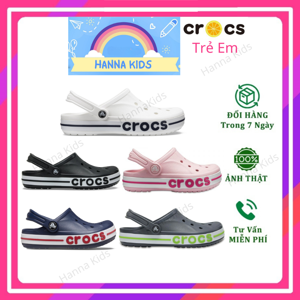 Tặng 12 sticker - dép cross cho bé trai bé gái hannakids sục crocs baya cho trẻ em nam nữ giày clog kid hàng xuất khẩu