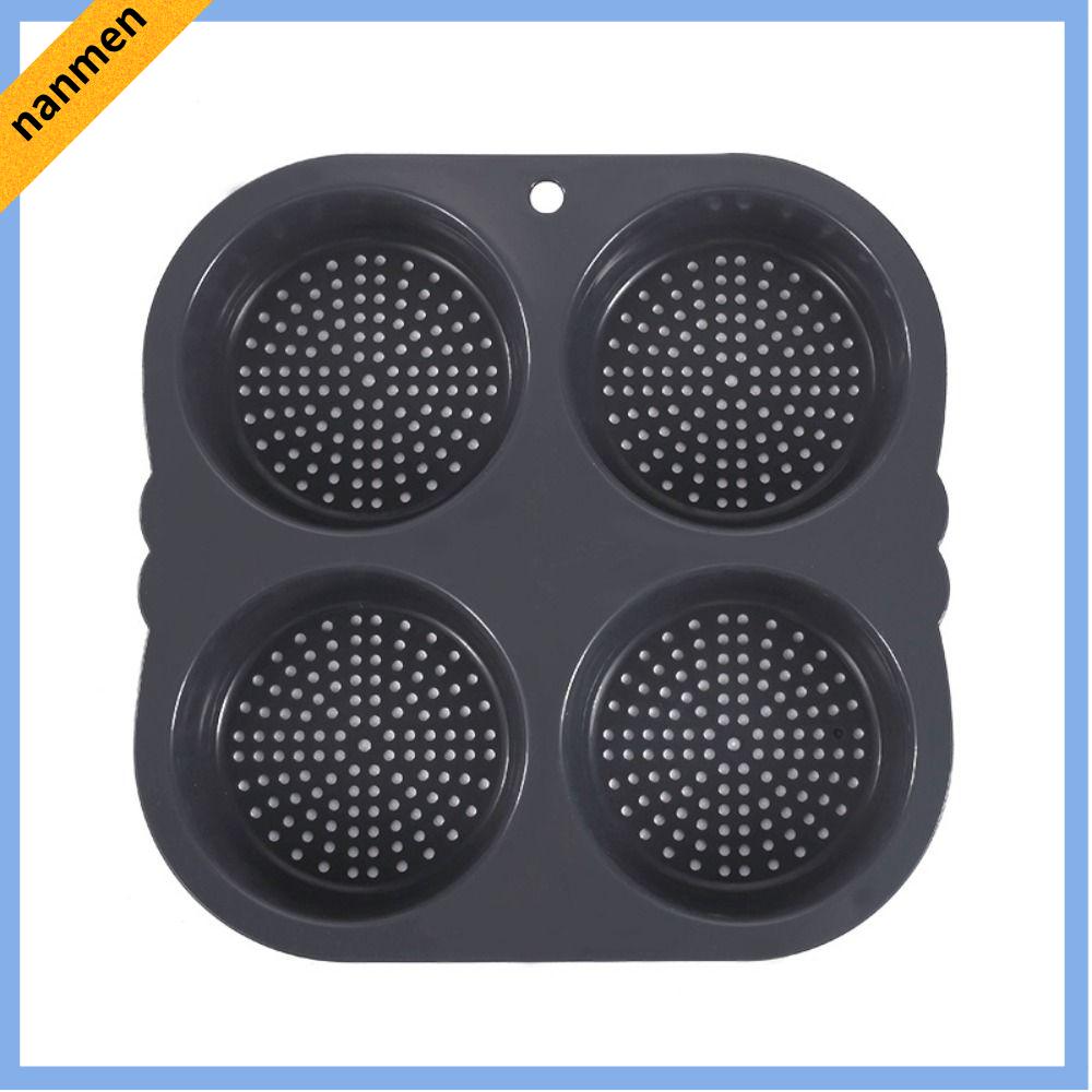 NANMEN Silicon cấp thực phẩm Khuôn bánh mì hamburger Không dính Đen Dụng cụ làm bánh gia đình Dễ sử dụng Chảo bánh mì hamburger Bếp