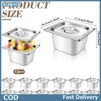 ❤❤❤Hot Sale SD&HI 12 Set 1 6 Size Stainless Steel Hotel Pans With Lids 4  Deep Steam Table Pan Food Pan Lid With Handled Catering Food Storage Met