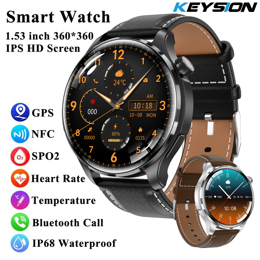 KEYSION 2025 New 1.53'' 48mm Bluetooth Call Smart Watch Men Sport SPO2 Heart Rate Health Monitoring GPS NFC Smartwatch for Android IOS Phone ราคา 1,099 บาท*ส่งฟรี