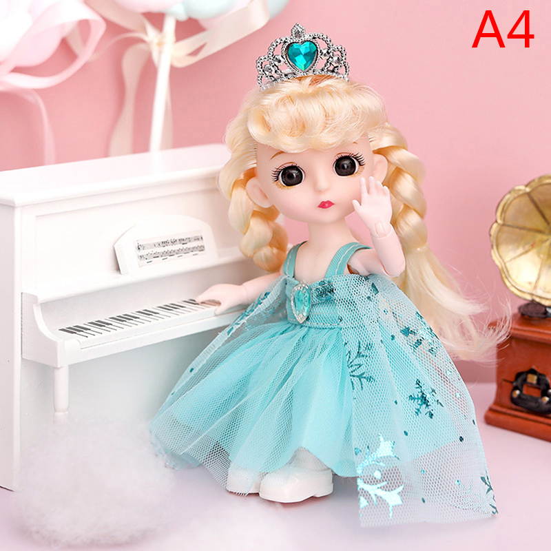 Bopin 16cm Công Chúa 1/12 búp bê với quần áo và giày khớp cử động cô gái trẻ em Quà tặng