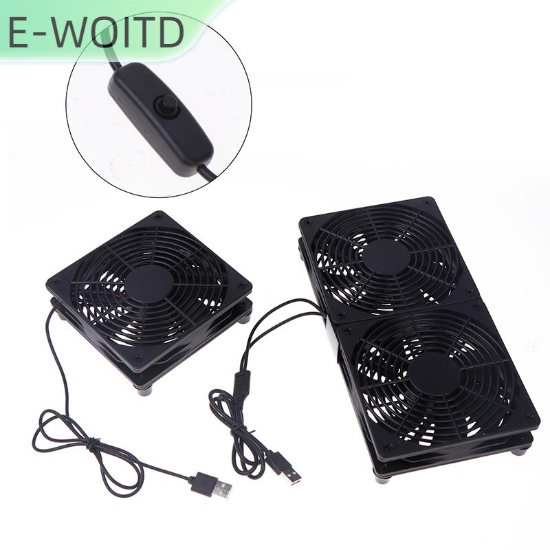 1 set high airflow cooling fan for router 120mm receiver router modem Dc12v USB port pc router fan with switch cable ราคา 90 บาท*ส่งฟรี