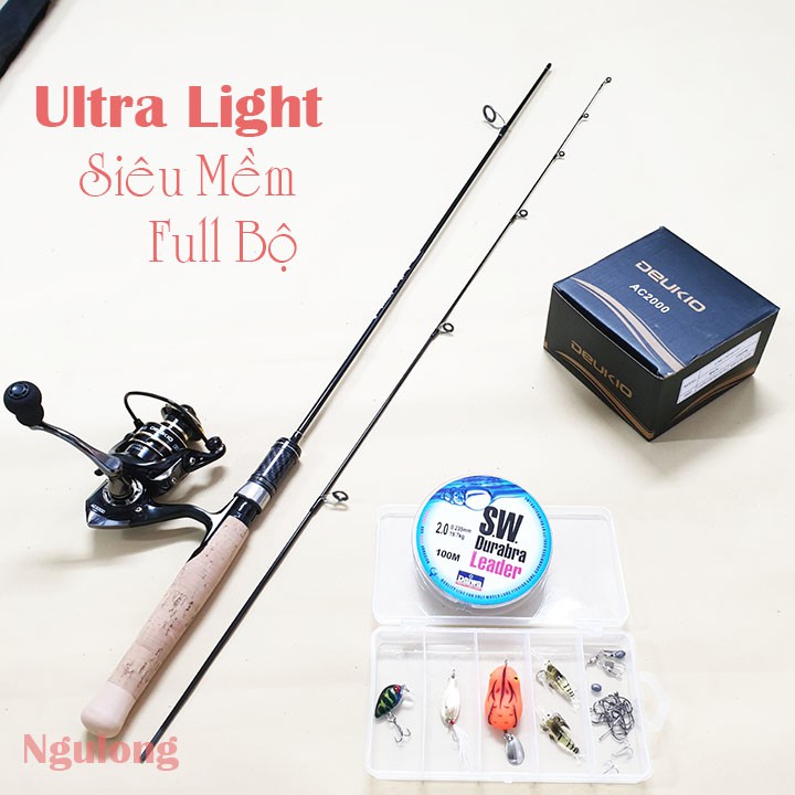 Bộ cần câu máy Lure UL + máy câu cá kim loại - Docauanhquan21