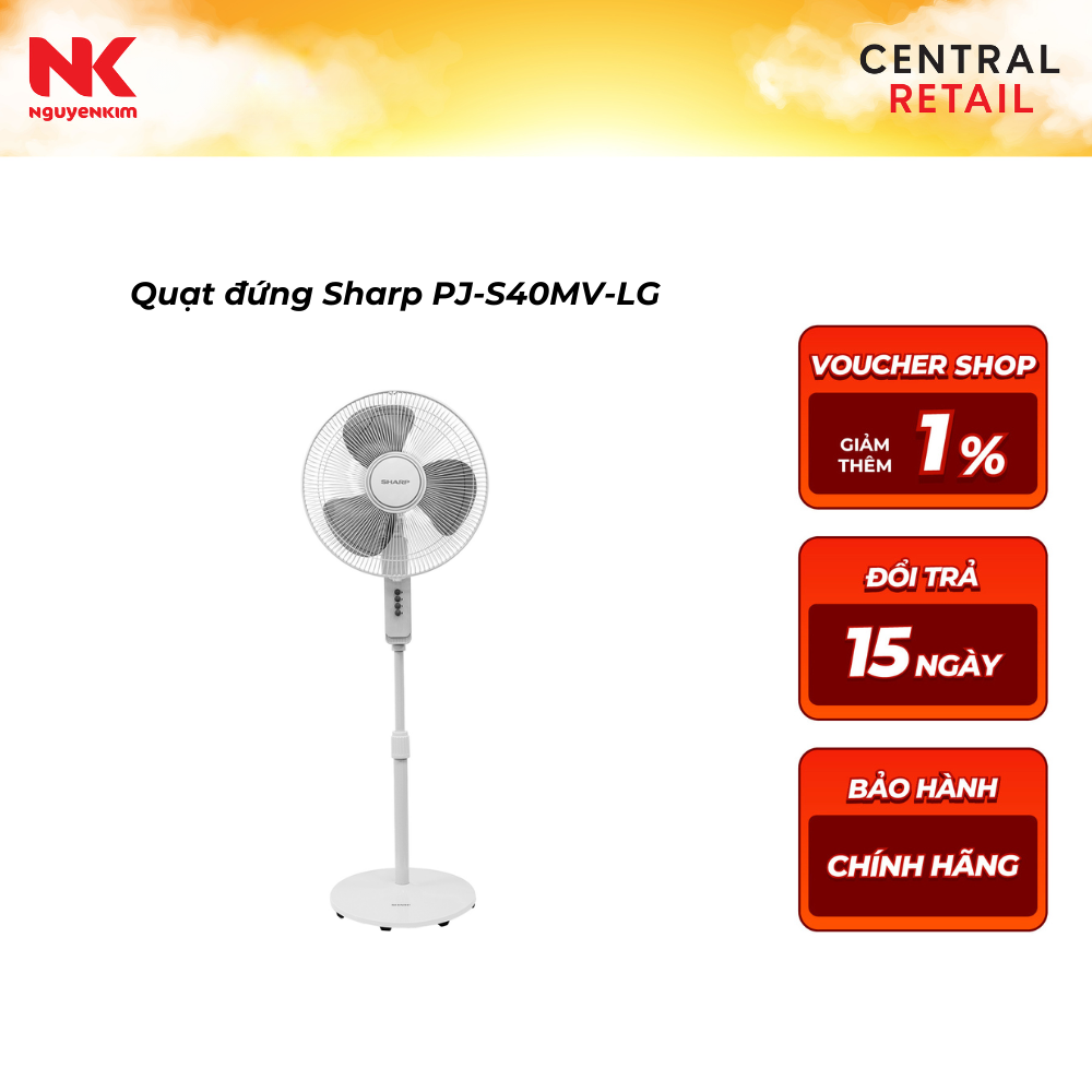 Quạt đứng Sharp không có điều khiển PJ-S40MV-LG