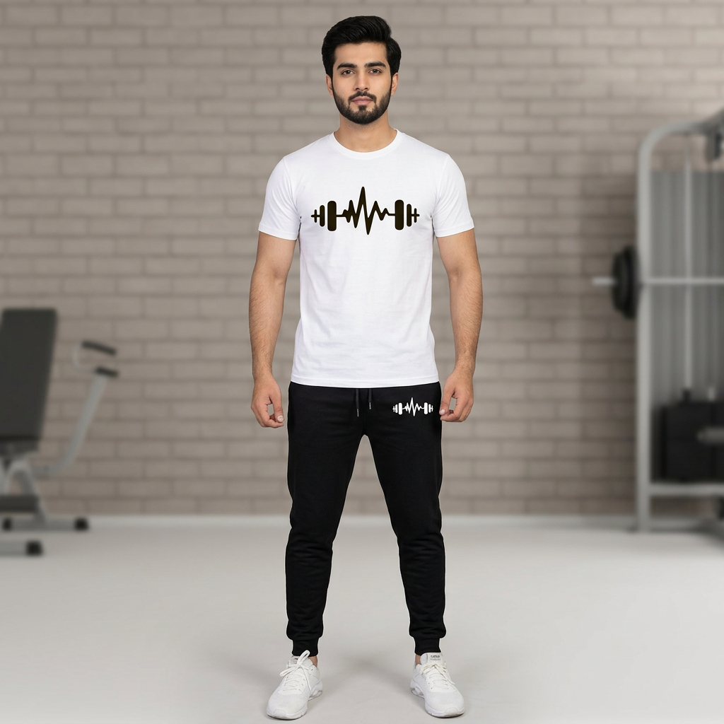 Track suit gym wear Printed Half Sleeves O Neck Trouser & Tshirt Tracksuit For Men highly recommended tracksuit for Men & Boys