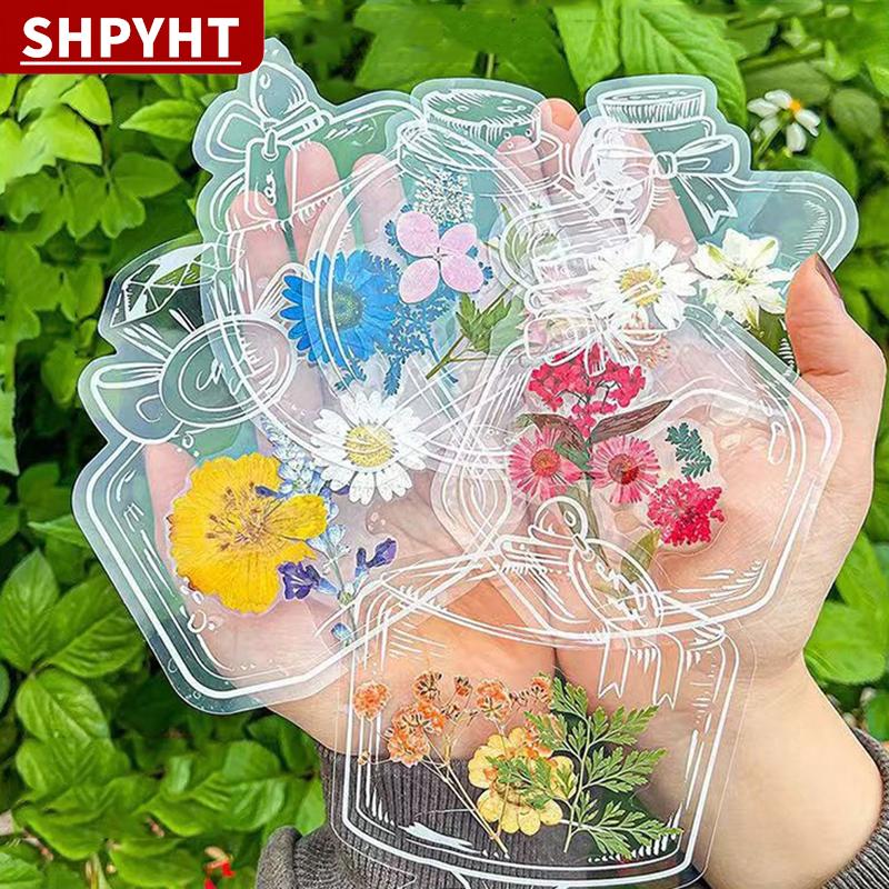 [COD] SHPYHT 40 60Pcs DIY Handmade Trong Suốt Khô Hoa Bookmark Set Rõ Ràng Chai Hình Dạng Bookmark Cho Thu Thập Khô Hoa Bookmark