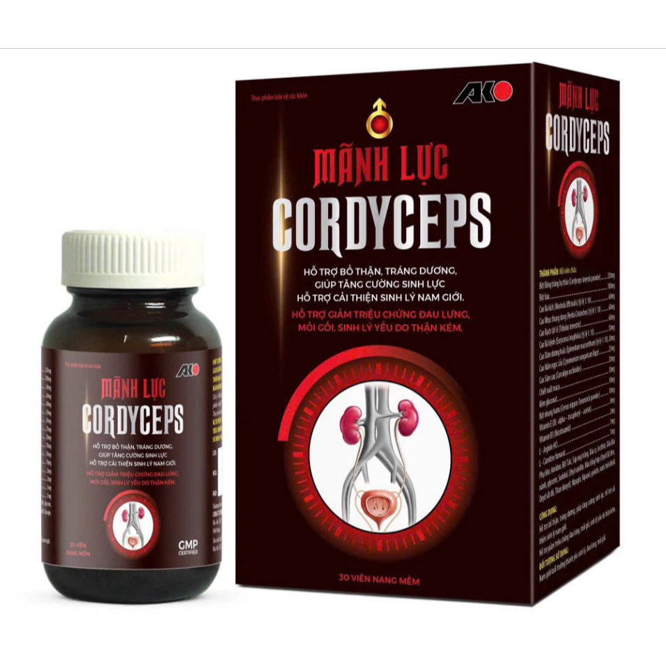 Mãnh lực Cordyceps hỗ trợ bổ thận tráng dương tăng cường sinh lý nam giới dạng viên dang uong vie