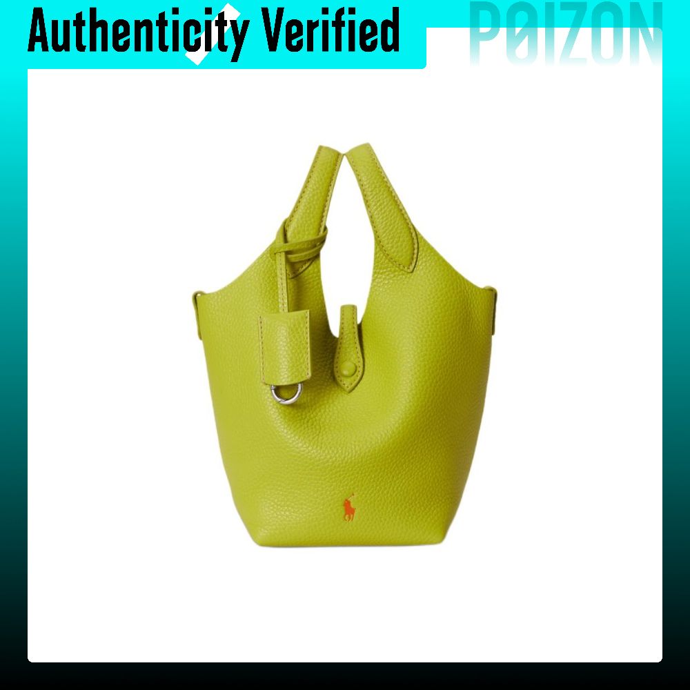 กระเป๋าสะพายข้าง กระเป๋าถือแฟชั่น Polo Ralph Lauren Cow Leather Tote Small Women's Light สีเหลืองสีเขียว WAPOBAG03520131 ราคา 51,979 บาท*ส่งฟรี