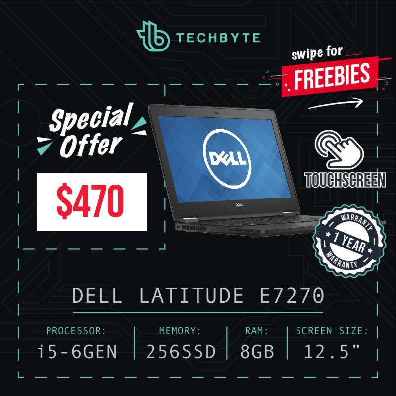 Dell Latitude E7270 - Grade A - 12 inch Touchscreen - Core i5 6GEN - 8GB RAM - 256GB SSD