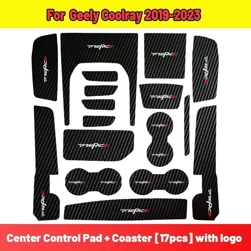 Chất lượng cao cho geely coolray 2019 2020 2021 2022 2023 sợi carbon cửa trong nội thất ô tô Thảm Tr