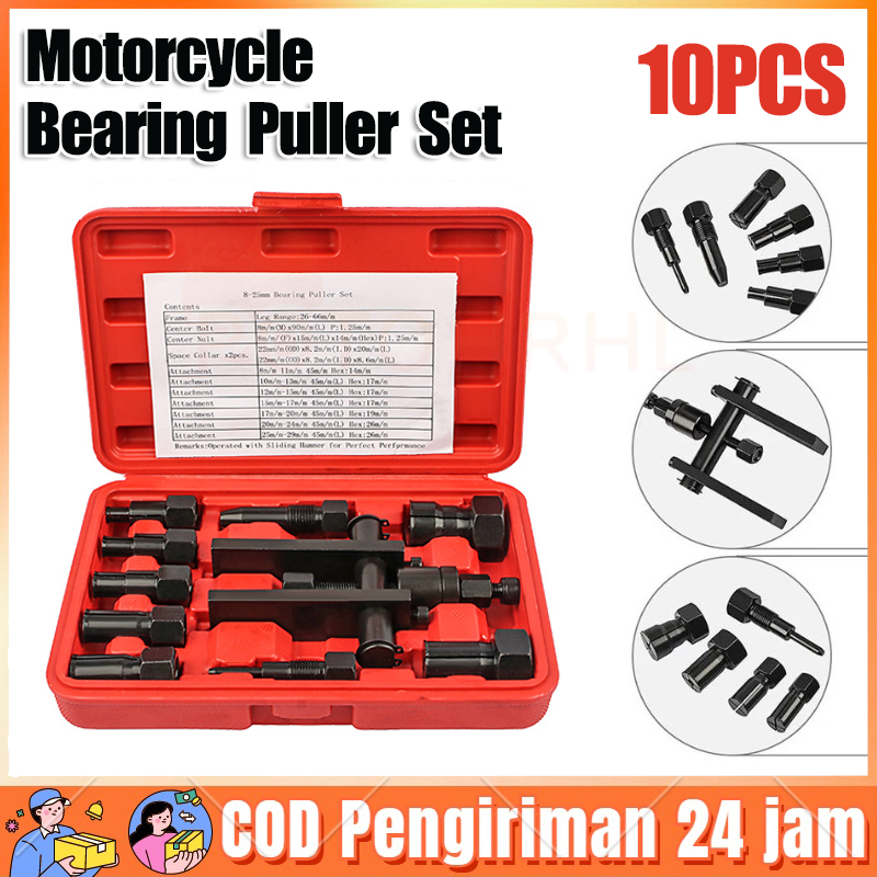 10PCs practical bearing puller motorcycle bearing removal tool with internal bearing puller kits motorcycle box Harga 157,500 rupiah*Gratis Ongkir