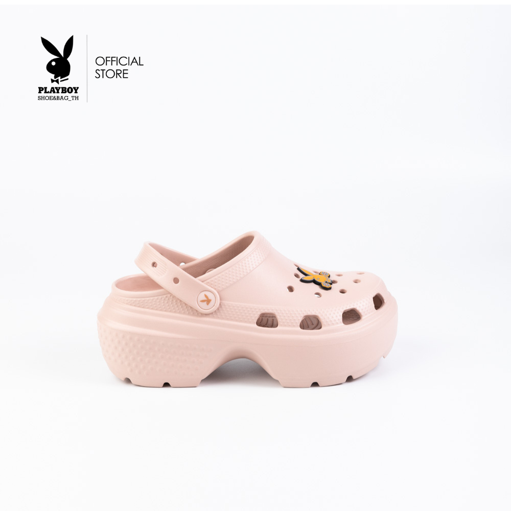 PLAYBOY รุ่น Bunny Clogs รองเท้าแตะหัวโตเปิดส้น รหัส ST-HS251C130 ดีไซน์ รองเท้าทรง Clogs แต่ง Jibbitz กระต่าย มี 2 สี ราคา 995 บาท*ส่งฟรี