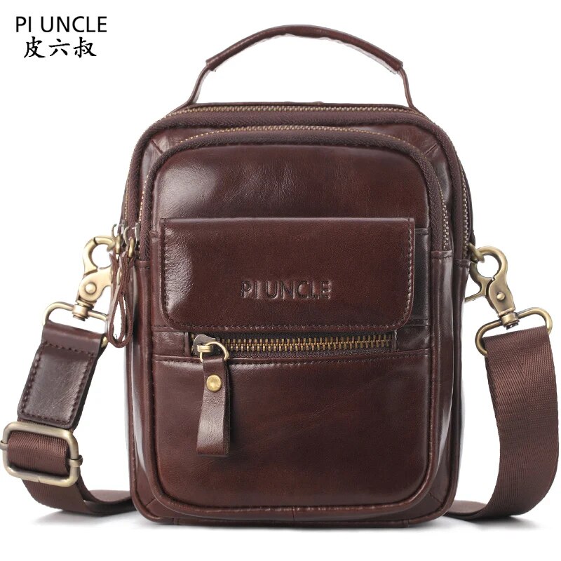 ZZOOI Men's Shoulder Bag Genuine Leather Messenger Bag For Men 8" ipad Flap Mid Crossbody Bags Cover Designer Men's Mini Office Bags ราคา 1,140 บาท*ส่งฟรี