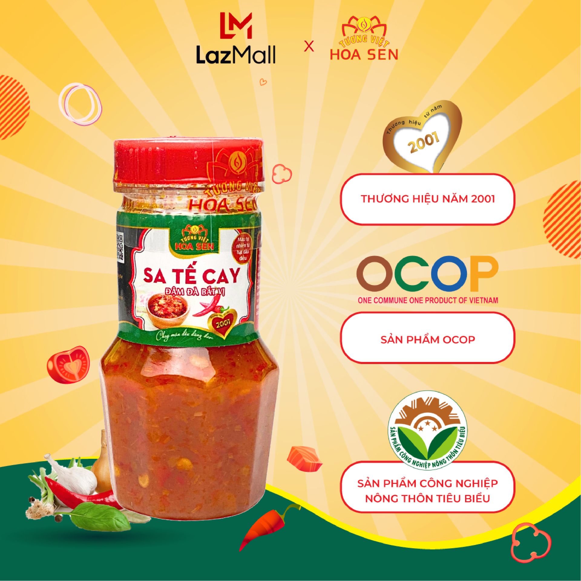 Sa tế cay tương việt hoa sen, đậm đà bắt vị ăn kèm phở, trộn bánh tráng, hủ 90g
