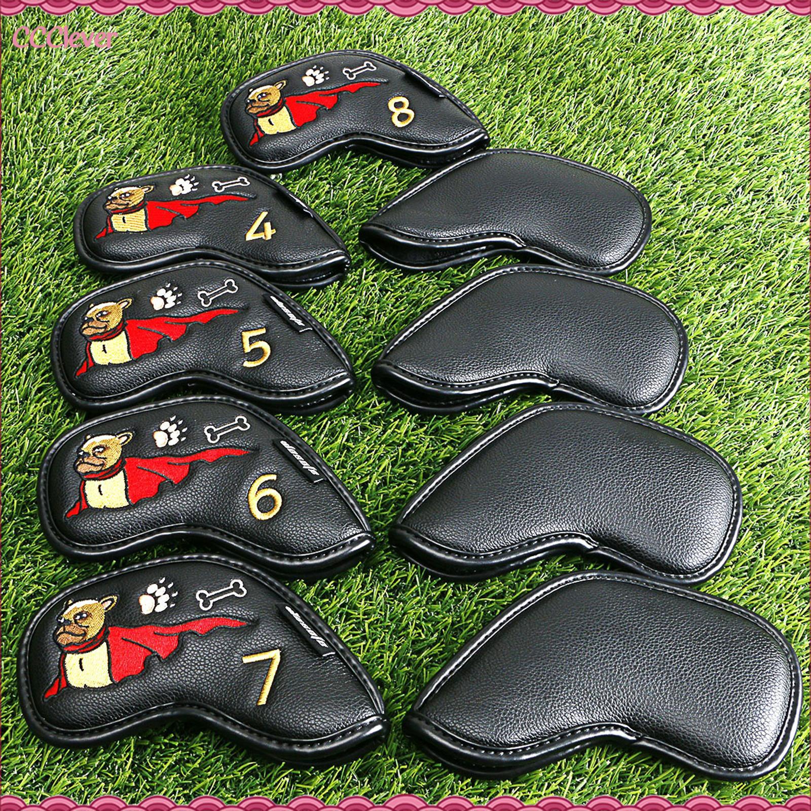 Ccclever 9X Câu lạc bộ Head cover, golf sắt headcover, 4-9,P,A,S thêu số quà tặng cho người chơi golf bọc,