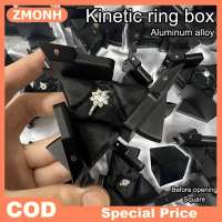 ZMONH Aluminum Alloy Kinetic Energy Ring Box Rotating Mechanical Deformation Jewelry Storage Display Box Creative Proposal Cube Boxes