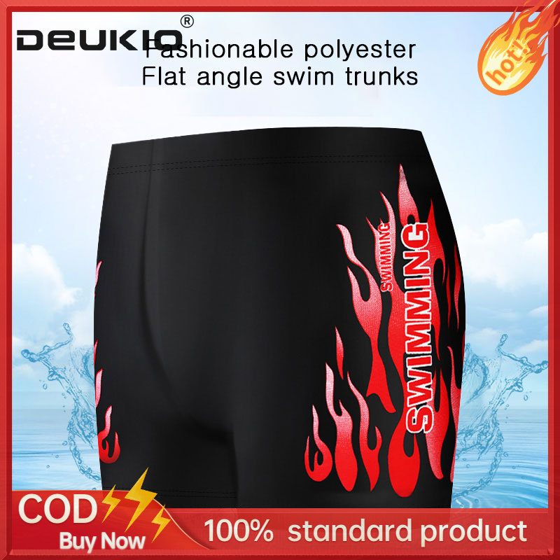 DEUKIO Men's swimming trunks large size boxer professional swimming trunks men's quick-drying suit sexy swimming trunks ราคา 149 บาท*ส่งฟรี
