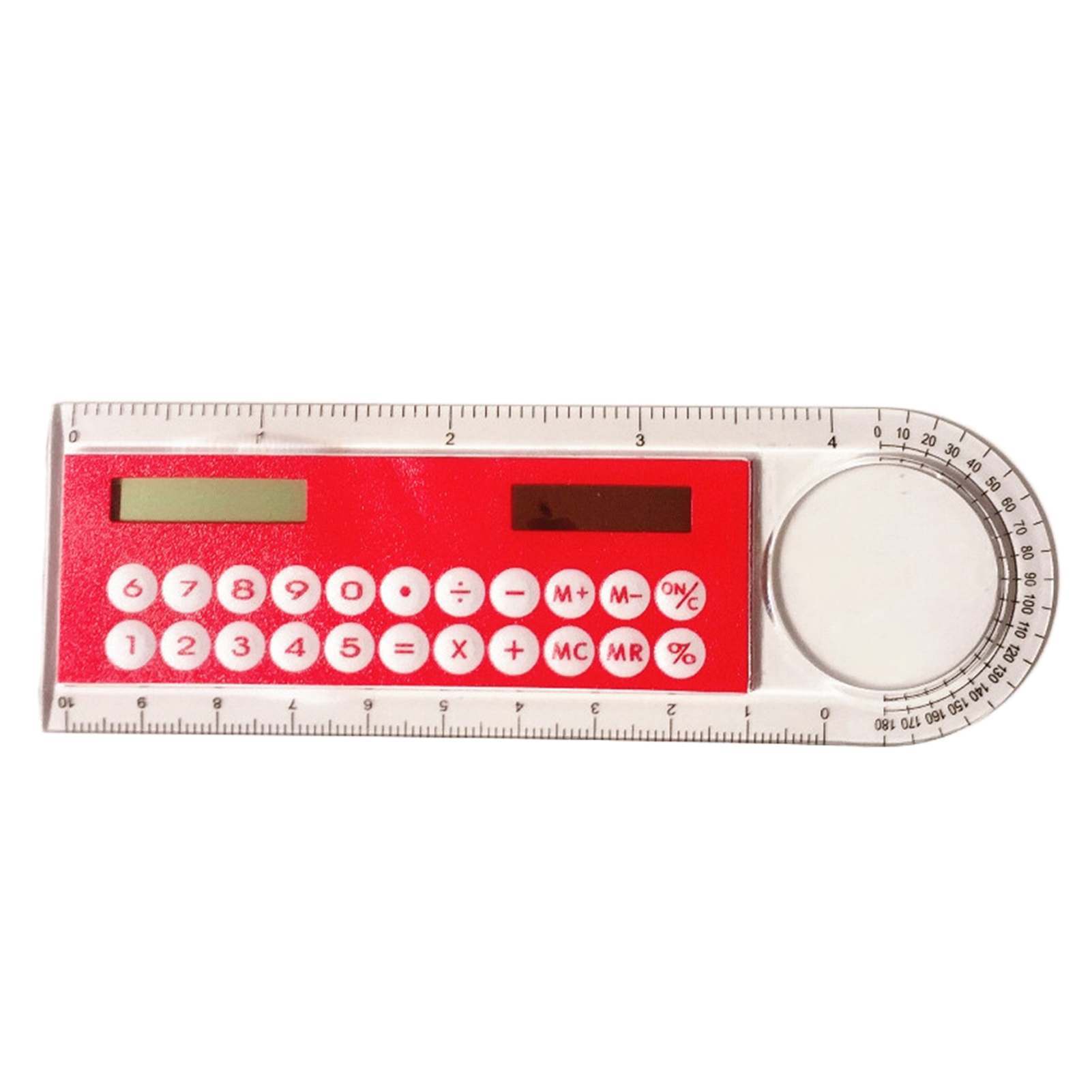 Solar Ruler Calculator Multifunctional Large Display Screen Stationery 3 in 1 10cm Length Solar Card Ruler for School Solar Ruler Calculator - 2
