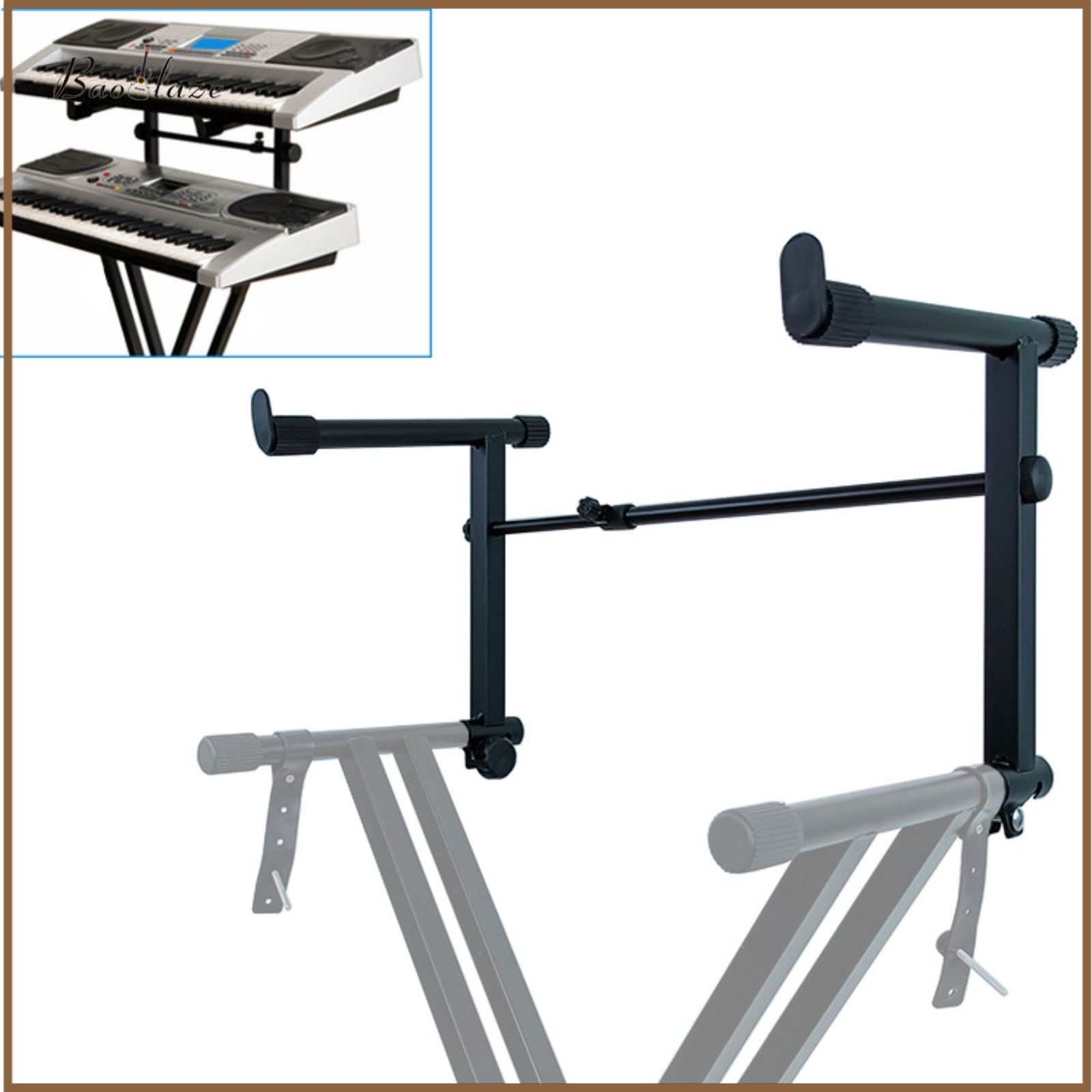 Baoblaze Rubberized End Caps Keyboard Stand Riser Matte Finish Cross-Style Keyboard Stand Attachment Clamp Mount Music Gear Metal ราคา 544 บาท*ส่งฟรี