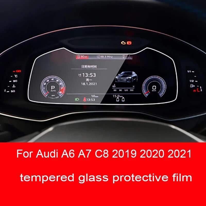 Đối với Audi A6 A7 C8 2019-2021car nội thất trung tâm Màn hình miếng phủ bảo vệ kính cường lực chống sửa chữa vết xước phụ kiện phim