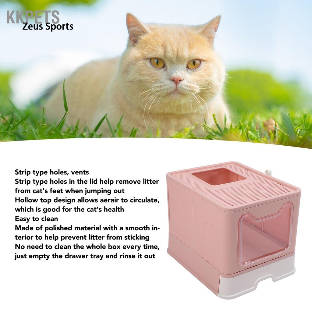Foldable cat trash can, multifunctional, semi enclosed odor control, easy to clean, spacious space, covered indoor ราคา 743 บาท*ส่งฟรี