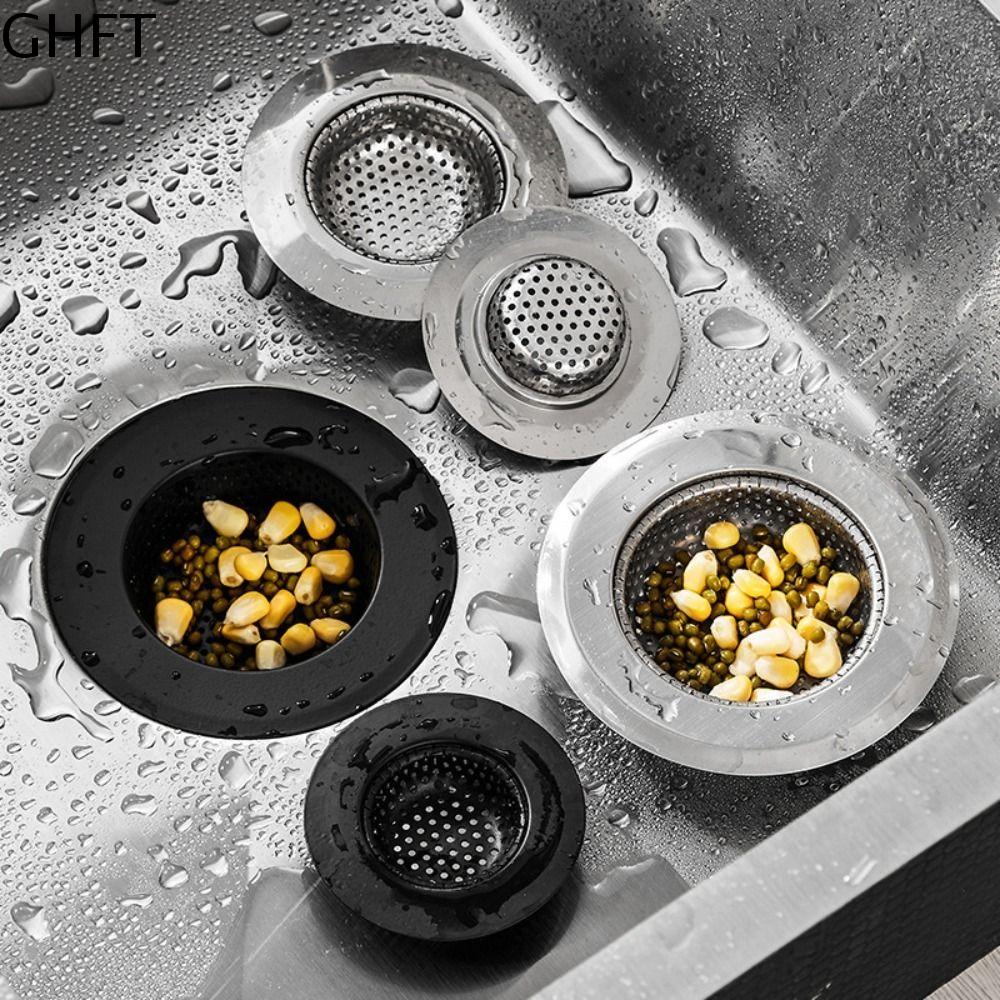 GHFT Thép không gỉ Bộ lọc bồn rửa nhà bếp màu đen Lưới Chống tắc nghẽn Bộ lọc thoát nước bồn rửa Phụ kiện nhà bếp/phòng tắm 5.5/7/9/11, 5cm Bộ lọc lỗ thoát nước Hầu hết các bồn rửa nhà bếp