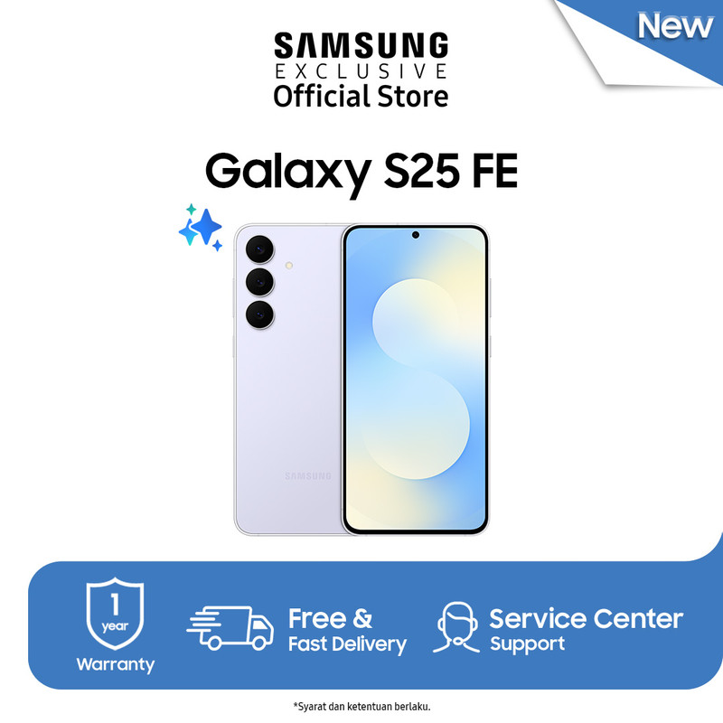 [Upgrade from 128Gb & Free Clear Case] Samsung Galaxy S25 Fe 8/256Gb - Icyblue | Ai Smartphone | Galaxy Ai | 4900 Mah Harga  9,999,000 Ringgit*Penghantaran Percuma