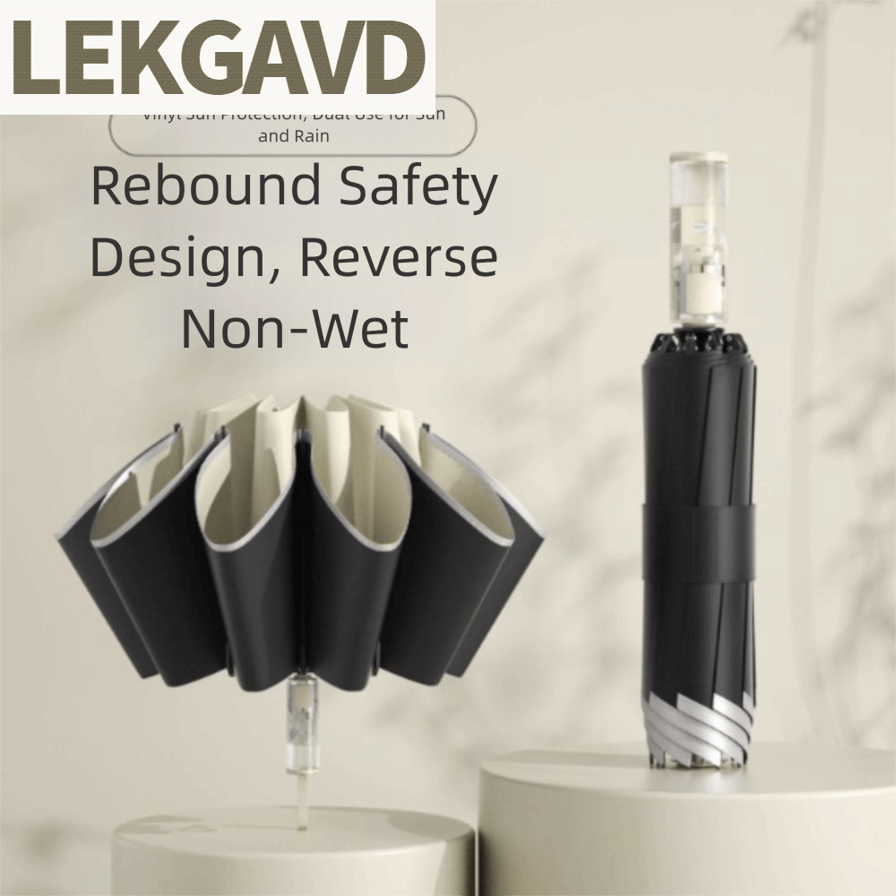 LEKGAVD การพับกลับ ร่มอัตโนมัติ ร่มกันแดดกลางแจ้ง แถบสะท้อนแสง ร่มกันแดด UV ชุดกันฝน ใหญ่ ร่มกันฝน ของใช้ในบ้าน ราคา 240 บาท*ส่งฟรี