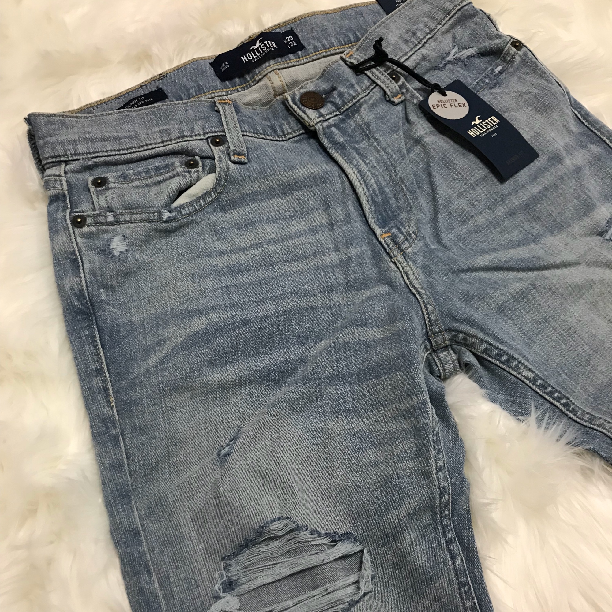 hollister men's denim shorts