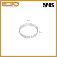 GUOUQNA 5PCS Round Stainless Steel Tart Rings Heat-Resistant Perforated Molds DIY Mousse Fruit Pie Tartlet Doughnut Mold Kitchen Tools