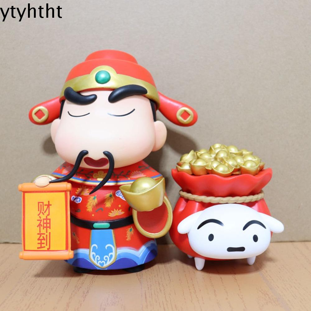 YTYHTHT Đồ chơi mô hình Mô hình Shin-Chan bút chì màu Cos God of Wealth Chó xiaobai Mô hình shinnosuke nohara Dễ thương Anime Đồ chơi mô hình năm mới của Trung Quốc Quà tặng cho trẻ em