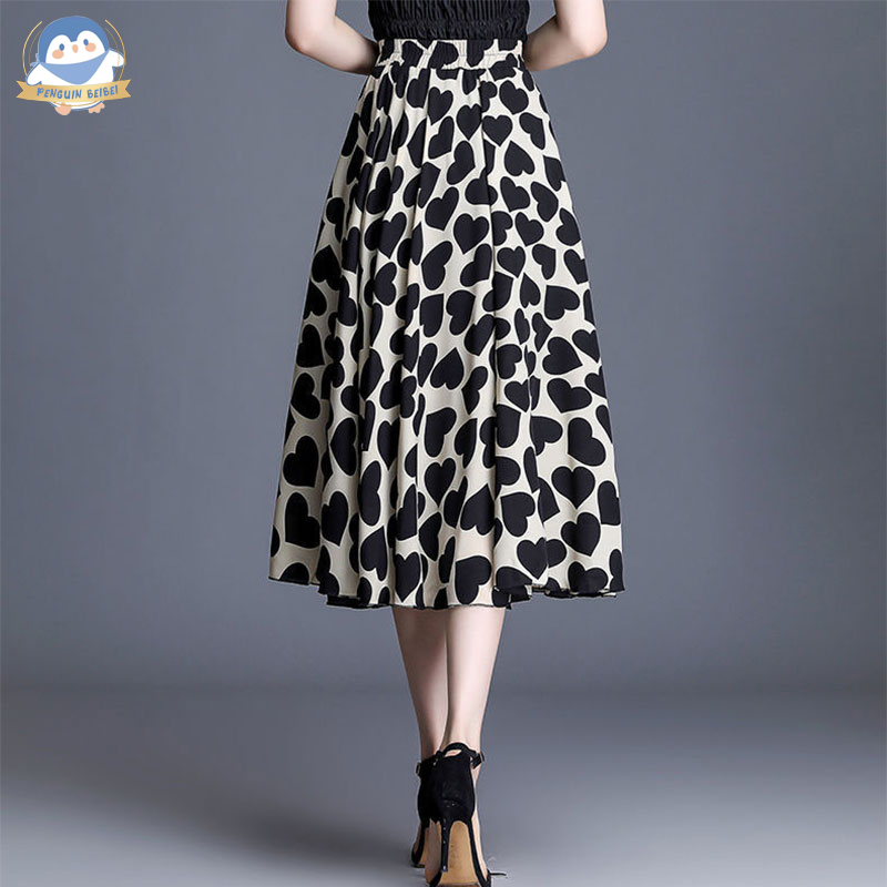 Pb Eclectic Essence New Women's Summer Floral Pleated A-Line Mid-Length Swing Skirt