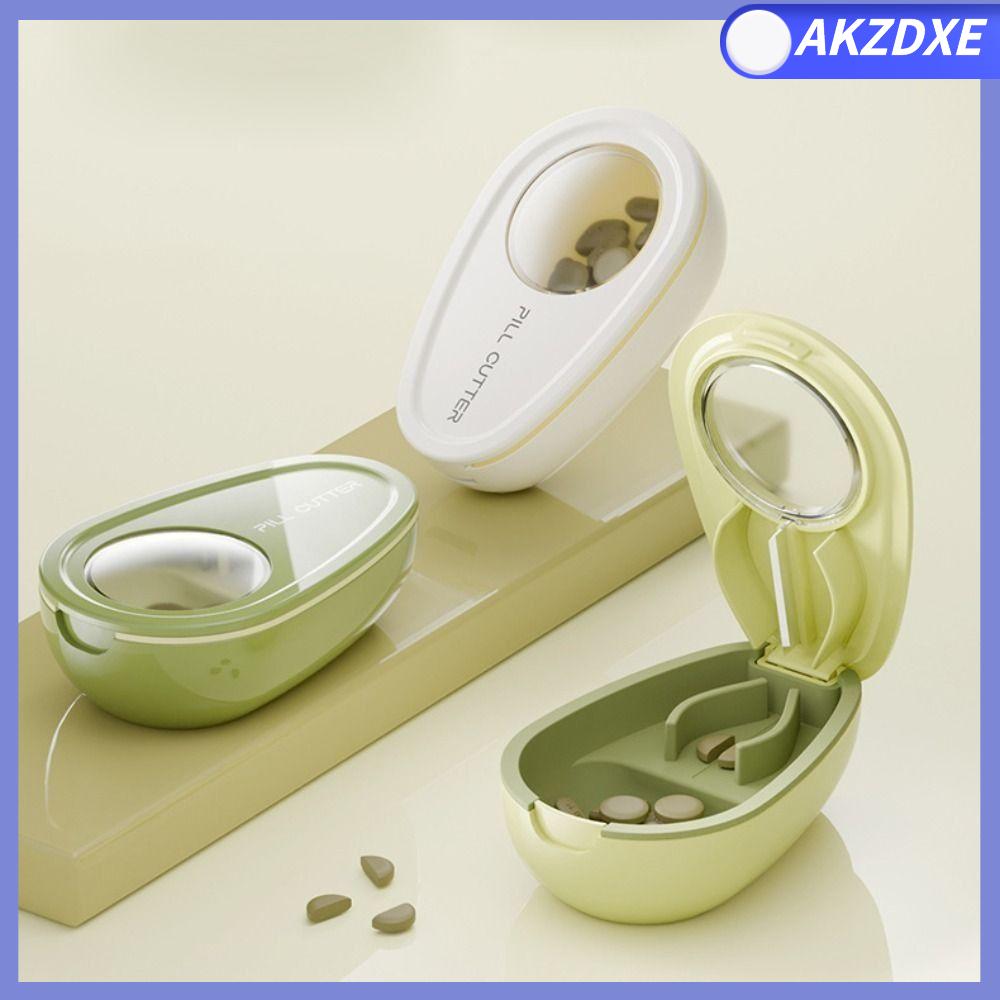 AKZDXE Viên thuốc Bộ chia thuốc viên Bộ chia tổ chức 2 trong 1 Bộ chia máy nghiền  Chống bụi Hộp đựng thuốc chia ngăn cho thuốc viên nhỏ hoặc lớn