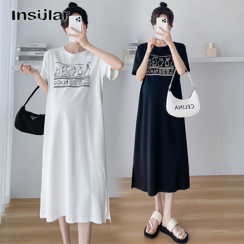 Insular Pregnant Women Dress, Long Dress, Loose plus Size Comfort ราคา 137 บาท*ส่งฟรี