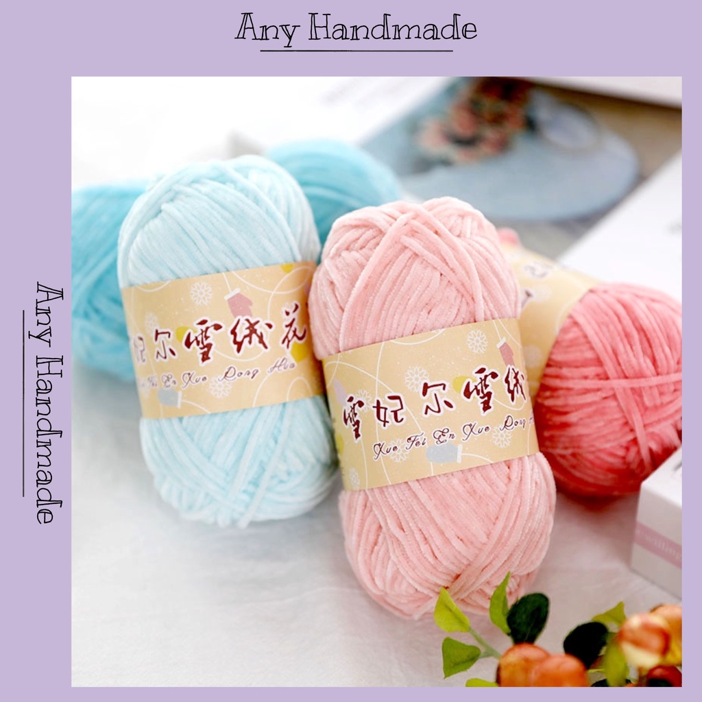 Len nhung 2mm - len sợi đan móc