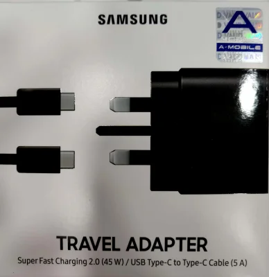 Samsung 45W (EP-TA845XBEGGB) USB C To Type C Fast Charge Charger (6 Months Local Warranty)