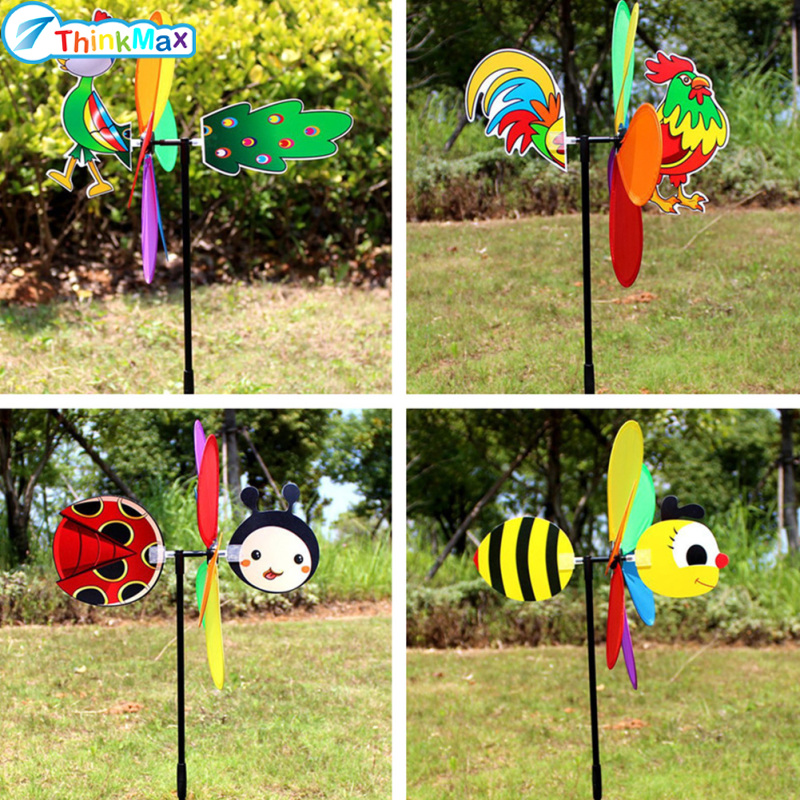 Bee Six Colors Three-dimensional Windmill Cartoon Children Toys Home Garden Decoration ราคา 21 บาท*ส่งฟรี