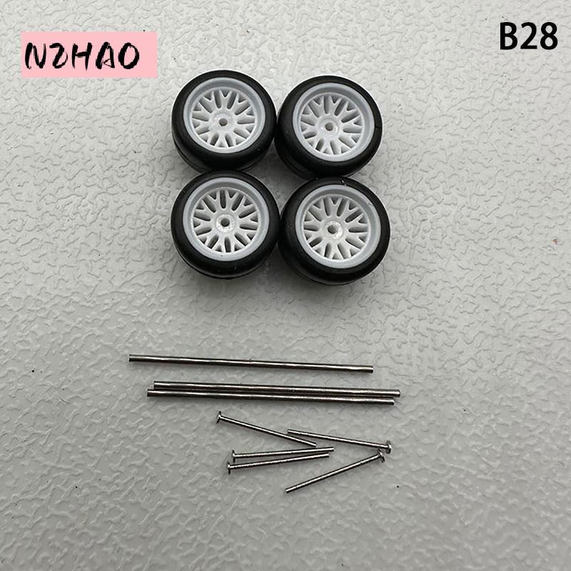 Creative Abs Basic Modified Toy Car Parts for Hotwheels Tomica Mini Gt 1 Set 1 64 Wheel Car Model with Rubber Tires - 6