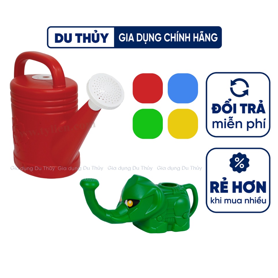 Bình tưới nước vòi sen phun sương 5 lít, 3 lít cho bé tưới cây chất liệu nhựa PP màu đỏ, vàng, xanh lá - BÌNH TƯỚI HASU