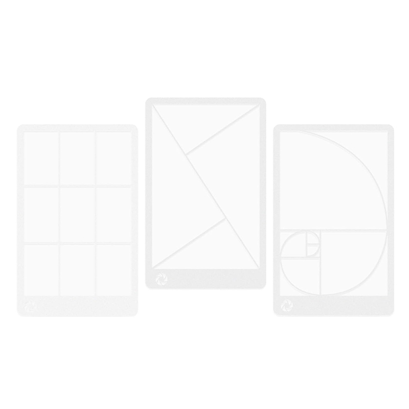 S2[Lapurer]3 Pieces of Viewfinders Fibonacci Composition View Finder Golden Ratio Photo Viewing Positioning Ruler Viewer