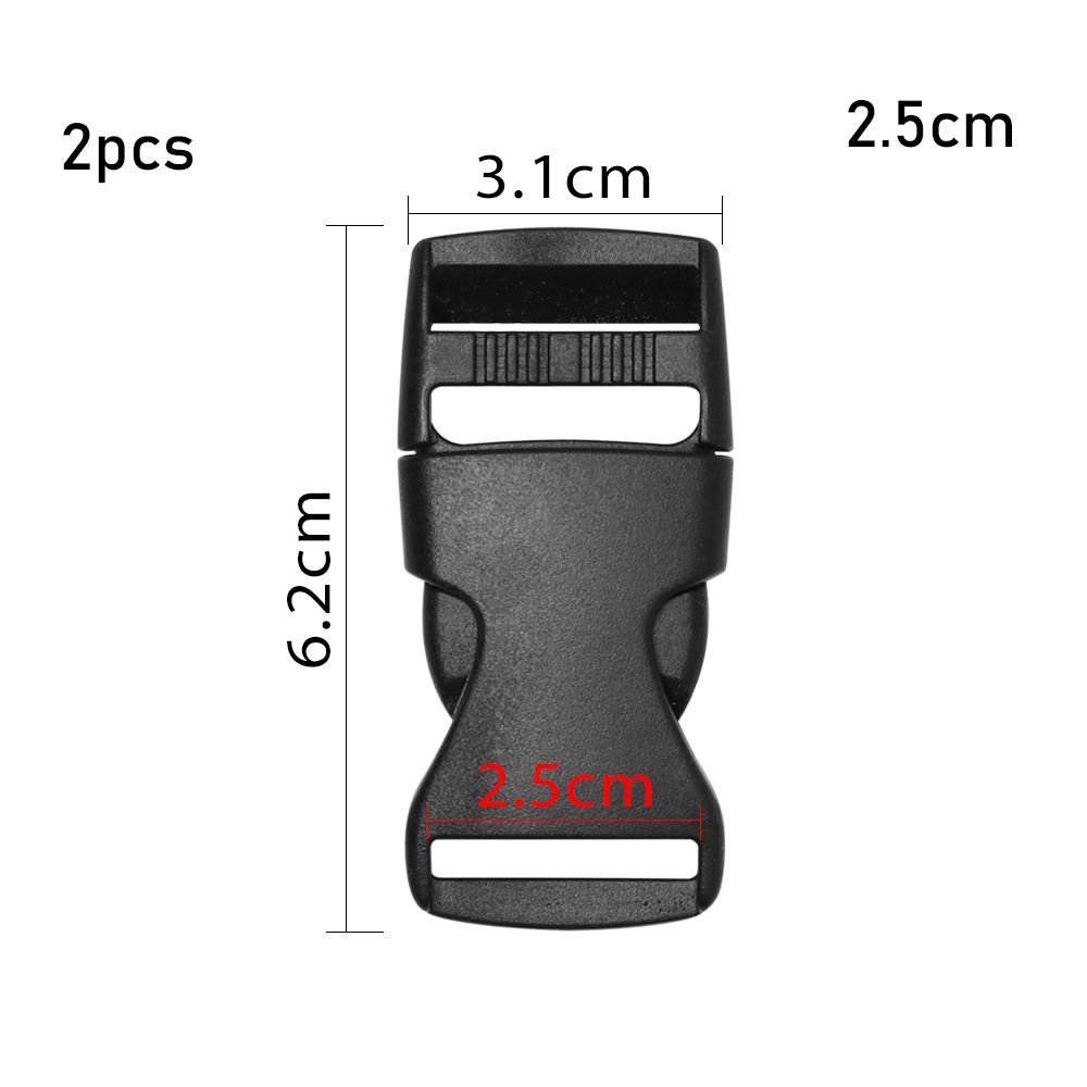 WCYC 2/5/10/20/30 pcs 6 kích cỡ Nhựa đen Phần cứng kép Khóa phát hành bên Bộ phận thắt lưng ba lô Khóa cong Khóa vòng tay Paracord