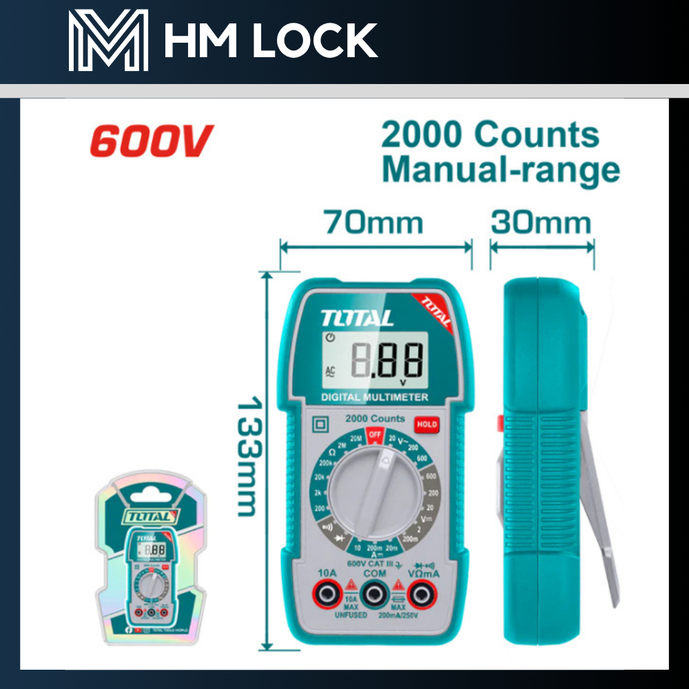 [NEW] ĐỒNG HỒ VẠN NĂNG KỸ THUẬT SỐ 600V / 2000 SỐ ĐẾM TOTAL TMT5360011 - HÀNG CHÍNH HÃNG