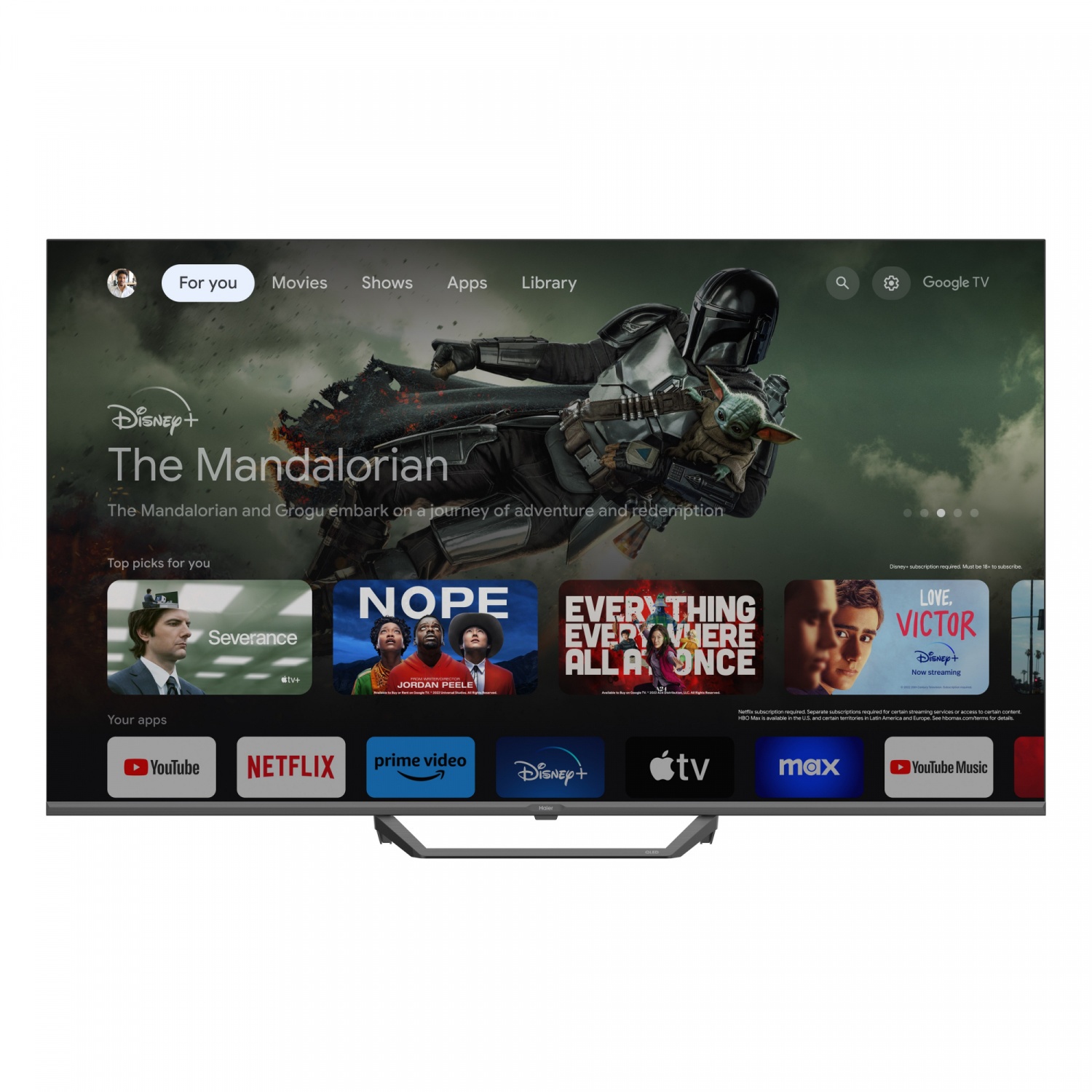 HAIER Smart TV ขนาด 55 นิ้ว รุ่น H55S80EUX สีดำ แบรนด์แท้ ราคา 16,929 บาท*ส่งฟรี